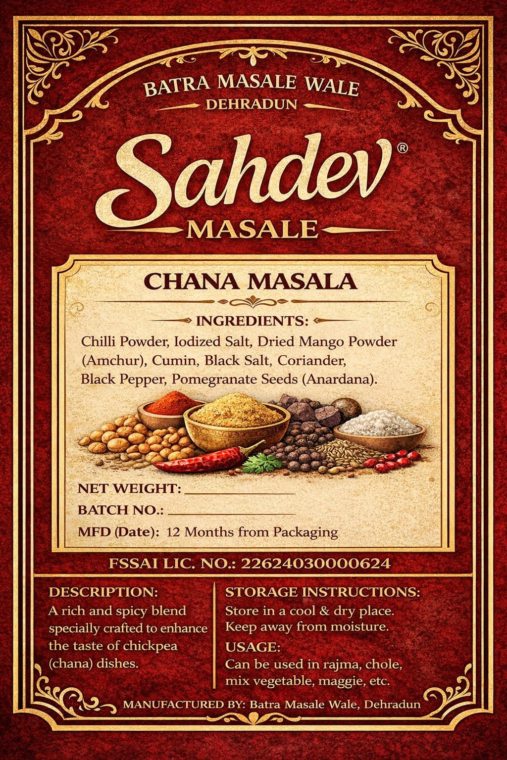 Special Chana Masala Back